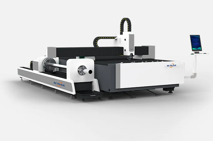Budget dual-purpose CNC fiber laser cutter processing metal sheet and tube