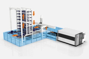 laser cutting with storage