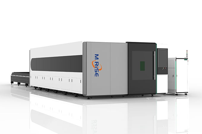 Massive industrial fiber laser cutting machine processing oversized metal sheets