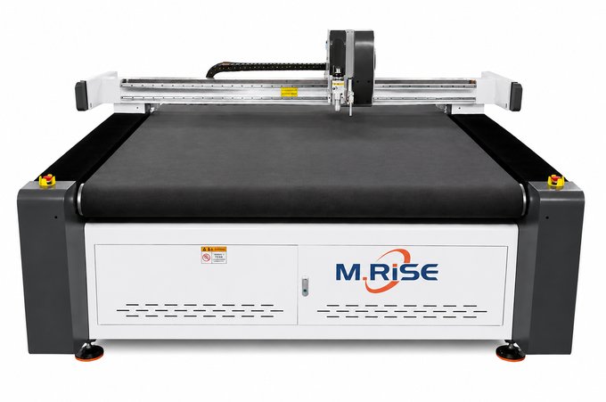 M.RISE CNC oscillating knife cutting machine front view with high precision digital cutting system