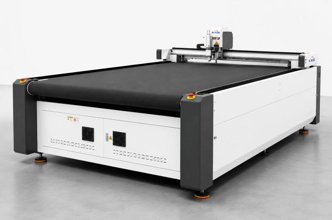 M.RISE CNC oscillating knife cutting machine right front view with high precision digital cutting system